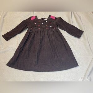 Gymboree 4T Month Cupcake Cutie Brown Corduroy Dress Long Sleeve
